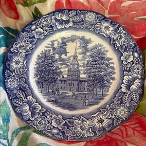 Vintage Independence Hall w/ original copper engravings plate 10”